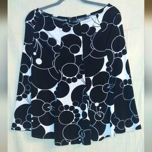 NEW DIRECTIONS PETITE Black and White Patterned Skirt